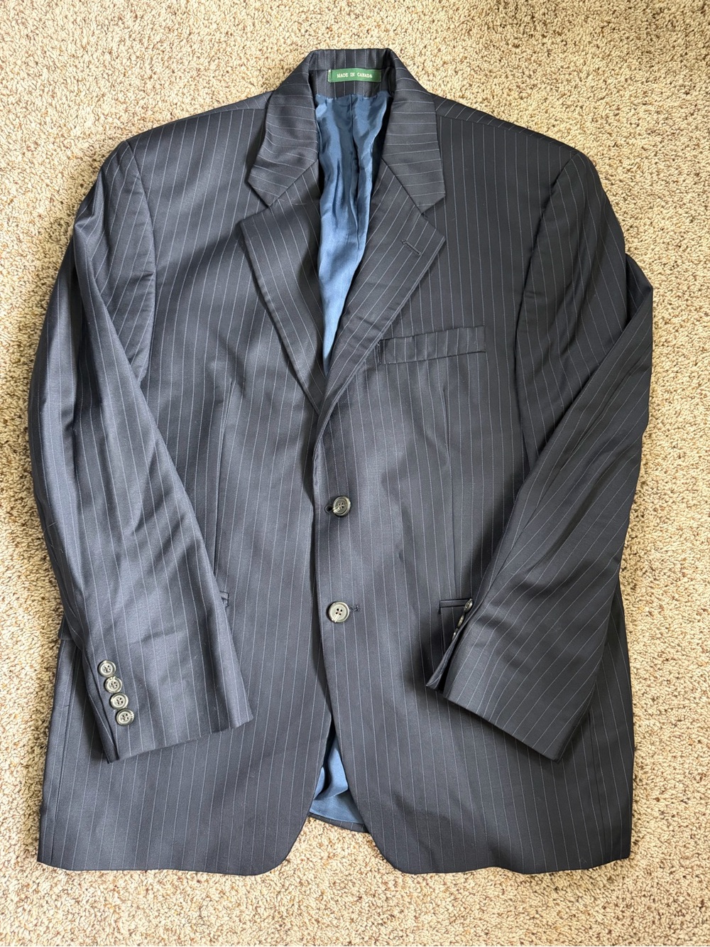 Lauren Ralph Lauren Men's Navy Pinstripe Wool Jacket - Classic Two-Button